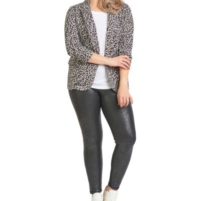 Back Tape Trendy Plus Size Crackle Leggings