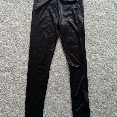 Women’s H&M Shiny  Black Leggings Sz M EUC