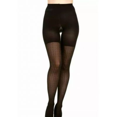 Spanx Love your Assets Textured Shaping Tights - Wish Bone Size 2 Black 2049 New