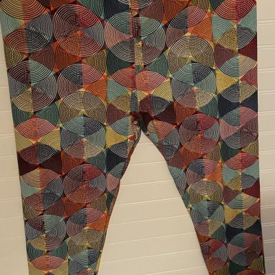 LuLaRoe Women's Geometric Colorful Print Leggings Size TC2