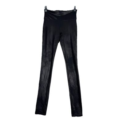 Spanx Pants Womens XS Black Faux Vegan Leather Leggings Casual Rocker Punk Edgy