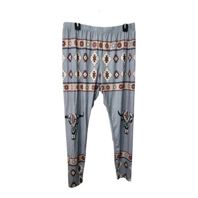 SHEIN Women's Size 2XL Southwestern Print Leggings Animal Skull Chevron