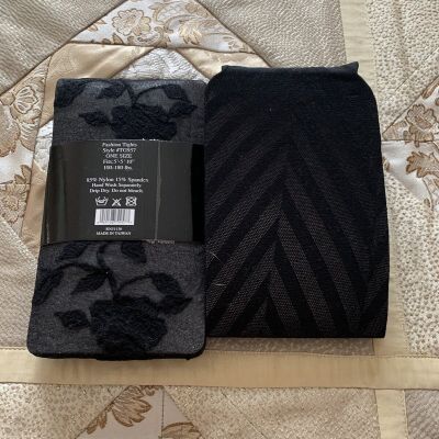 Isadora Fashion Tights, 2 Pack One Size NEW