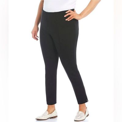 Slim Factor by Investments Plus Size 1X Ponte Grey Knit No-Waist Ankle Pants NWT