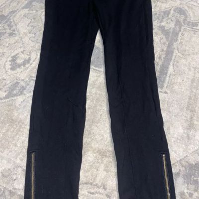 CAbi Style #144 Black Ankle Zip Slip On Leggings  Size Small Womens